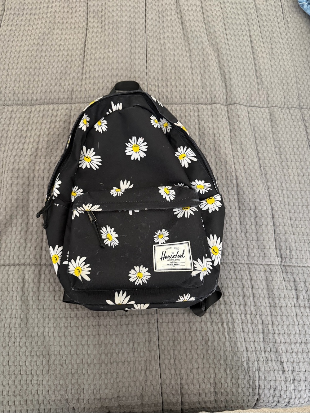 Herschel Daisy Print Classic Backpack - Black & White with Yellow Accents